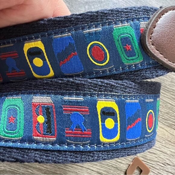 NWT Tommy Bahama Beer Can Beverage Cans Multicolored Blue Belt Mens size S 30-32 - Picture 11 of 11